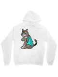 Men's Hoodie Cartoon Style Playful Cute Cat Wearing Blue Sweater Hoodie