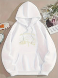 Women's Hoodie Minimalist Artistic Line Drawing Surrounded By Subtle Pastel Accents Woman