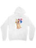 Men's Hoodie Seven Years Old Golden Puppy With Balloons And Birthday Hat Dog