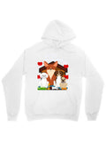 Men's Hoodie Adorable Cartoon Dogs Among Hearts In Cozy Shelter