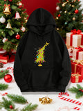 Women's Hoodie Colorful Sparkling Lights Decorating A Festive Holiday Christmas Tree