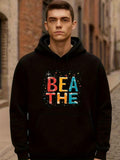 Men's Hoodie Colorful Letters With Neon Dots Arranged Across The Chest Hoodie