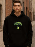 Men's Hoodie Fresh Green Garden Broccoli Standing Tall Under Sunlight Broccoli