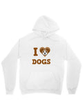 Men's Hoodie I Love Brown Heart Shaped Patch And Cute Dog Face Hoodie