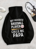 Women's Hoodie My Favorite Baseball Player With Bat And Classic Baseball Papa