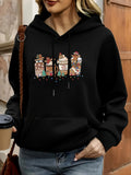 Women's Hoodie Festive Sprinkles With Whipped Cream Cups And Sweet Cocoa Mugs Dessert