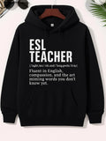 Women's Hoodie ESL Teacher Fluent In English Compassion Art Of Miming Words Hoodie