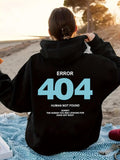 Women's Hoodie Error 404 Human Not Found Sorry The Human You Are Looking For Does Not Exist Hoodie