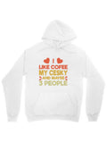 Men's Hoodie I Like Coffee With Bold Funny Typographic Hearts Hoodie