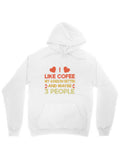 Men's Hoodie I Like Coffee With Hearts Surrounded By Playful Yellow Lettering Hoodie