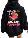 Women's Hoodie Not A Turkey Just A Short Flamingo Cartoon Bird With Paintbrush Hoodie