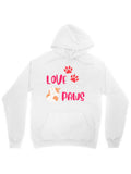 Men's Hoodie Love Paws Adorable Cat With Playful Pink Paws Surrounded By Cheerful Letters Hoodie