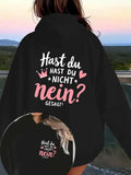 Women's Hoodie German Quote & Heart Design
