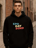 Men's Hoodie Colorful Urban Letters With Playful Modern Typography Centered Hoodie