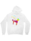 Men's Hoodie Rainbow Watercolor Art With Cute Balloon Heart Poodle