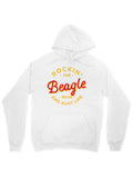 Men's Hoodie Rockin The Beagle Mom And Auny Life Playful Orange Lettered Slogan With Cozy Warm Hoodie