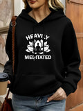 Women's Hoodie Heavily Meditated Serene Lotus Blossom With Peaceful Yoga Meditation Figure