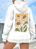 Women's Hoodie Golden Sunlit Garden Blooming With Gentle Lush Petals Sunflower