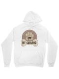 Men's Hoodie I Love My Cavapoo Brown Paw Print Silhouette With Heart Dog