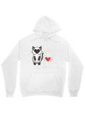 Men's Hoodie Playful Illustration Of Cute Cat With Red Heart