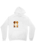 Men's Hoodie Friendly Brown White Puppy Sitting On Cozy Hoodie Among Gentle Shadows Dog