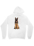Men's Hoodie Love Is Gentle Brown German Shepherd Sitting Dog