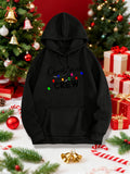 Women's Hoodie Christmas Crew Surrounded By Festive Lights And Holiday Decorations Hoodie