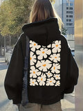 Women's Hoodie Sunny Garden With Delicate White Blossoms Among Green Leaves Flower