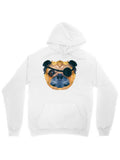 Men's Hoodie Cool Dog Wearing Sunglasses Among Playful Geometric Patterns Pug