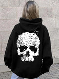 Women's Hoodie Leafless Trees And Flying Birds Forming A Large Skull