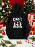 Women's Hoodie Chillin With My Friends Surrounded By Festive Candy Canes Snowman