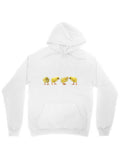 Men's Hoodie Fluffy Yellow Chicks Walking Curiously On Soft White Hoodie Chick
