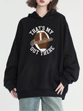 Women's Hoodie Thats My Grandson Out There Brown Football Graphic Hoodie