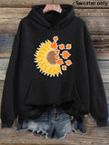 Women's Hoodie Golden Petals Blooming Under Gentle Morning Sunflower