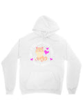 Men's Hoodie Cute Orange Cat With Pink Hearts Under Playful Smiling Expression Cat