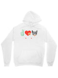 Men's Hoodie Playful Graphics With Peace Heart And Cute Cat