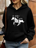 Women's Hoodie Id Rather Be With Running Stallion Surrounded By Flowing Mane Horse