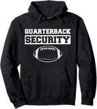 Men's Hoodie Quarterback Security With Stylized American Football Graphic