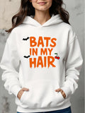 Women's Hoodie Bats In My Hair Cute Halloween Cherry Surrounded By Flying Bats Hoodie
