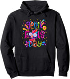 Men's Hoodie Colorful Doodles And Confetti Surrounding Playful April Fools Day Letters