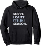 Men's Hoodie Sorry I Cant Its Ski Season Bold Modern Lettering Hoodie