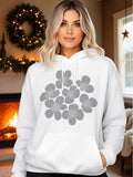 Women's Hoodie Cluster Of Soft Silvery Flowers Blooming In Cozy Winter Room Hoodie