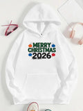 Women's Hoodie Merry Christmas Surrounded By Colorful Festive Lights 2026