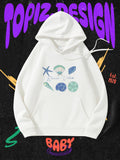 Women's Hoodie Gentle Ocean With Pastel Shells And Starfish Hoodie