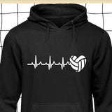 Men's Hoodie Heartbeat Line With Heart Shaped Volleyball Graphic Hoodie
