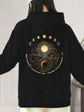 Women's Hoodie Phases Of The Moon Surrounded By Yin Yang Cosmos Sun Moon