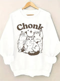 Women's Hoodie Chonk Chunky Playful Cats Under Sparkling Stars Cat