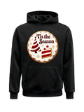 Men's Hoodie Tis The Season With Gingerbread Cookie And Festive Candy Cane Tree