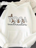 Women's Hoodie Yoga Instructor Stretching Poses And Flowing Lines Yoga