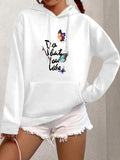 Women's Hoodie Do What You Love With Colorful Butterflies And Vivid Winged Motifs Butterfly